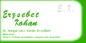 erzsebet kohan business card